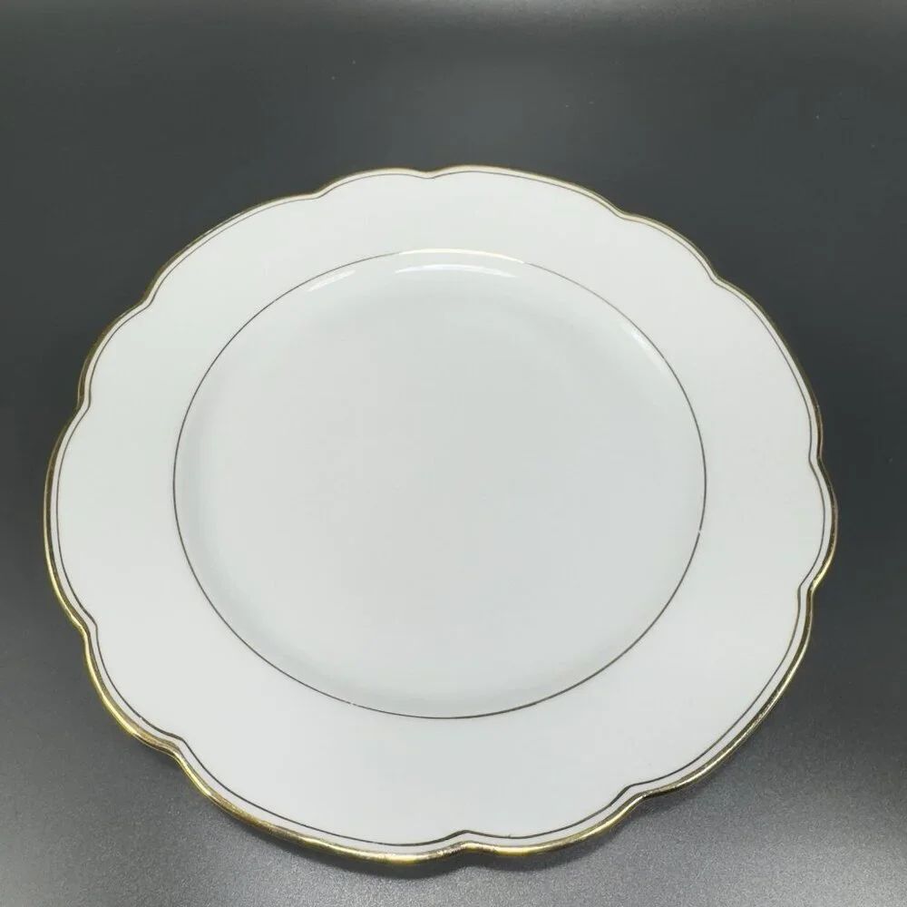 D&R W Weissen Bavaria Zeh Scherzer Germany Porcelain‎ Plate Dish Gold Trim Set 2